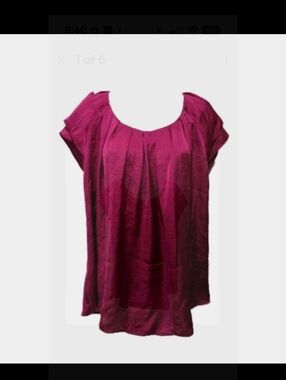 Dressbarn Satin Blouse Top 22/24 2X Jewel Color Whimsigoth Romantic 7300